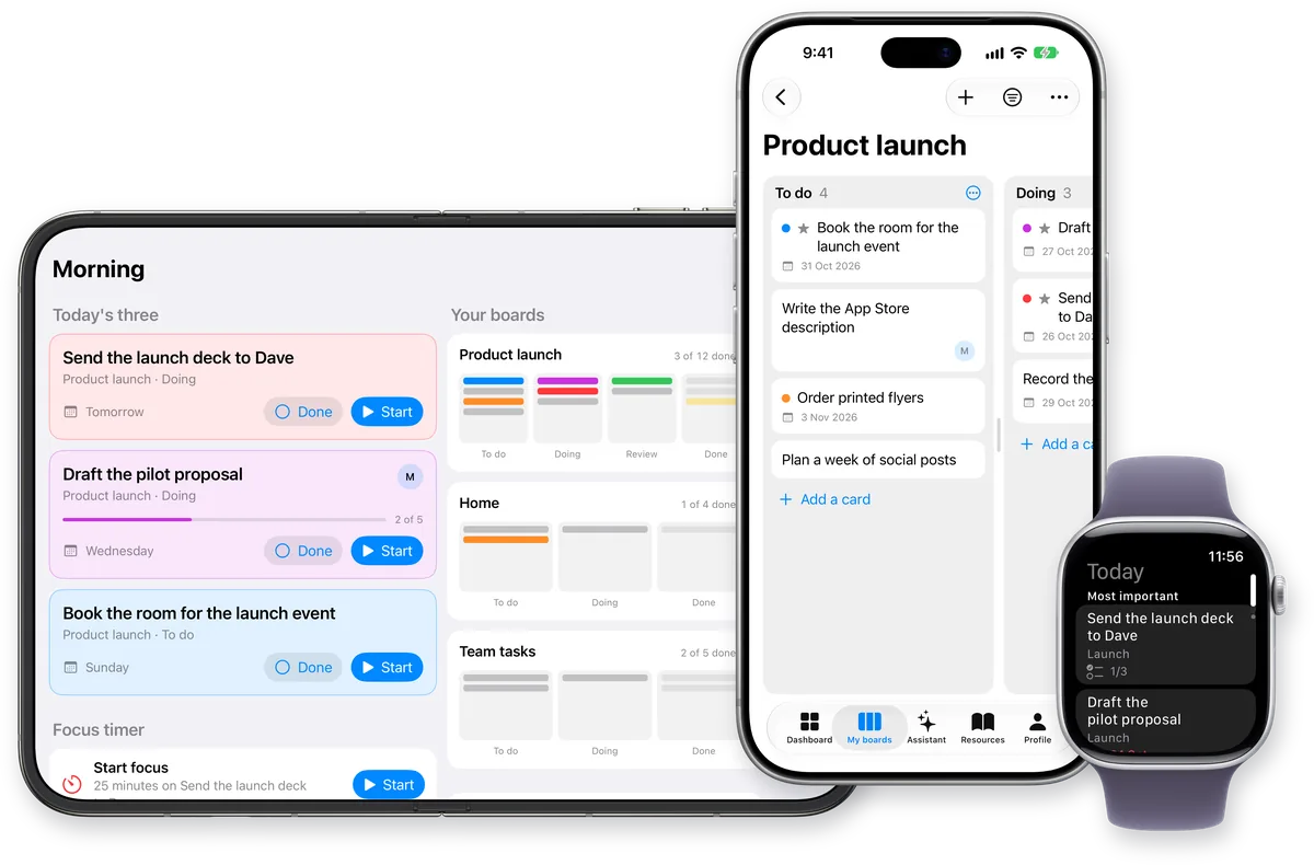 Lanes on iPhone Duo open, iPhone and Apple Watch: today's three most important cards, the Product launch board and Today on the watch